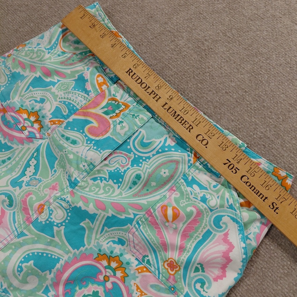 New York & Company Womens Size 12 Skort Paisley Pink Blue Green Colorful Skirt - Picture 3 of 14